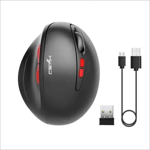 Stevvex wireless ergonomic gaming mouse with red side buttons; USB receiver included on Tampa Home & Garden Store