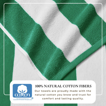 Cotton And Velour Cabana Stripe Beach Towel