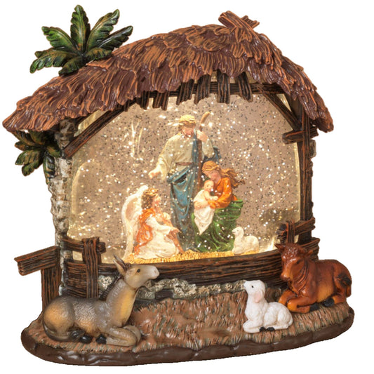 Enchanted Lighted Spinning Nativity Waterglobe - Tampa Home & Garden Store