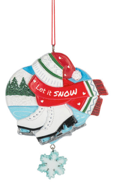 Ornement de patins à glace Let It Snow
