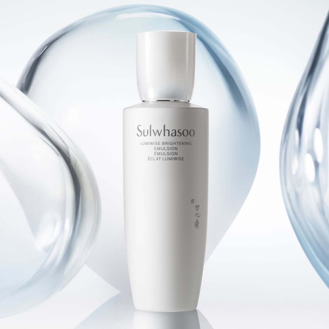 Sulwhasoo Lumiwise Brightening Emulsion bottle white matte container with silver cap 125ml on Tampa Home & Garden Store