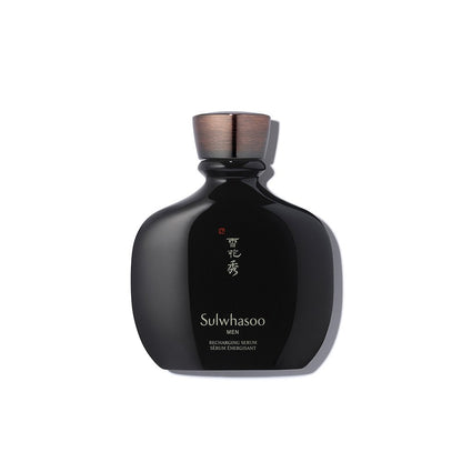Sulwhasoo Men Recharging Serum bottle in black glass with wood-toned cap on Tampa Home & Garden Store