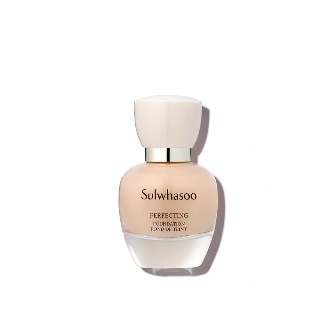 Sulwhasoo Perfecting Foundation bottle beige liquid foundation with white cap and gold collar on Tampa Home & Garden Store