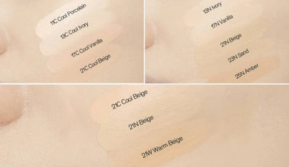 Sulwhasoo Perfecting Foundation SPF17 PA+ swatches on skin with porcelain to beige shade range on Tampa Home & Garden Store