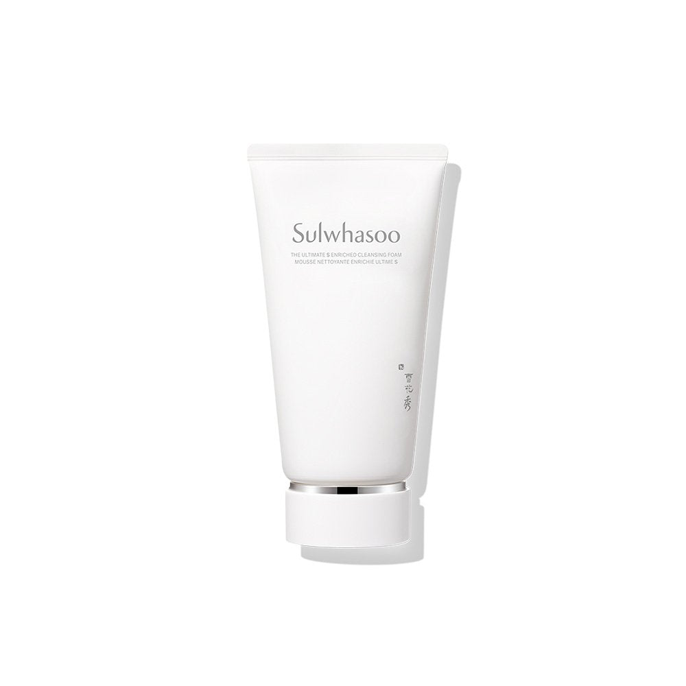 Cleansing foam Sulwhasoo The Ultimate S Enriched 150g tube, white packaging with silver cap on Tampa Home & Garden Store