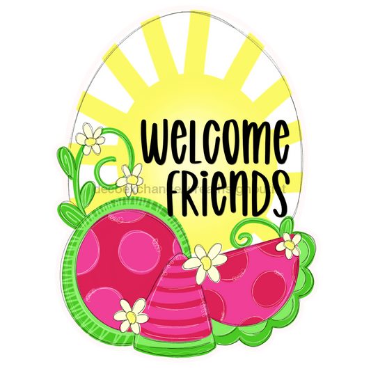 Summer Door Hanger, Welcome Watermelon Door Hanger, wood sign, DECOE-W-528-WF, 22" Door Hanger