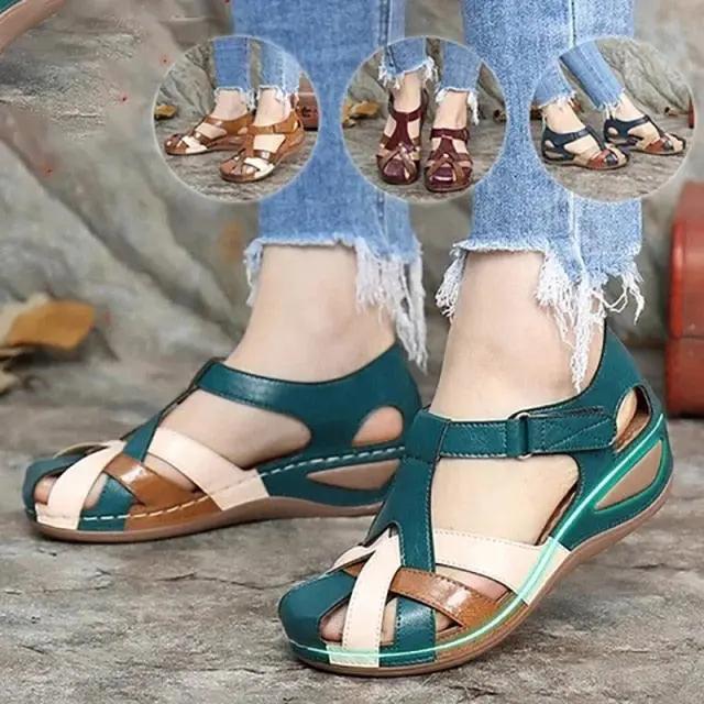 Summer Flat Sandal for Women Multicolor Flowers