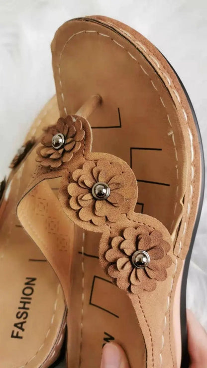 Summer Flat Sandal for Women Multicolor Flowers