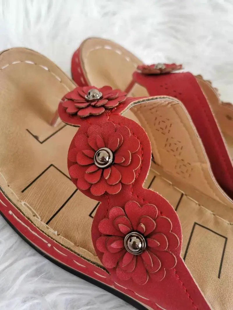 Summer Flat Sandal for Women Multicolor Flowers