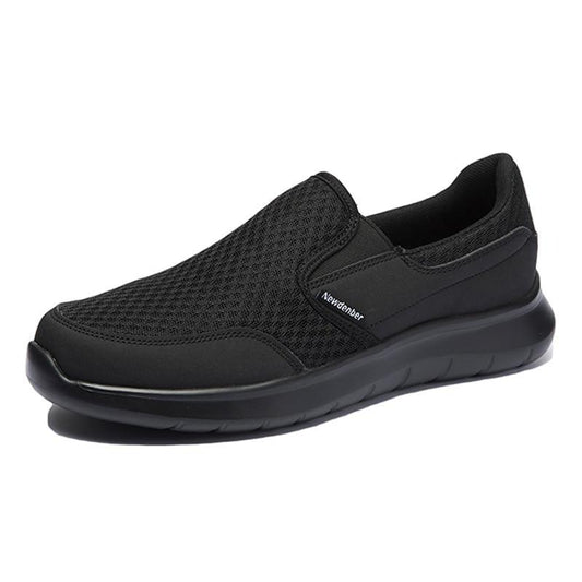 Stevvex men's black breathable slip-on espadrilles walking shoes with non-slip sole on Tampa Home & Garden Store