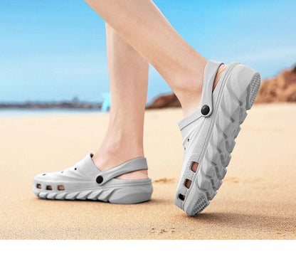 Grey Stevvex rubber sandals with adjustable strap and rugged sole on Tampa Home & Garden Store