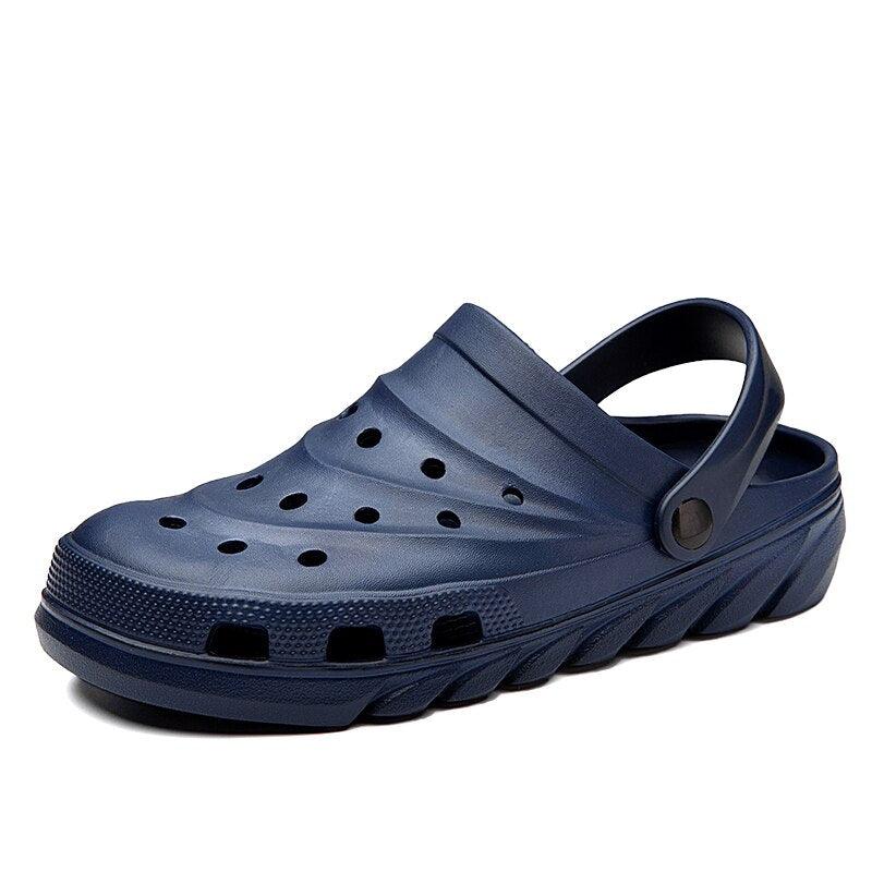 Rubber clogs Stevvex in blue with back strap and perforated upper casual garden slippers on Tampa Home & Garden Store