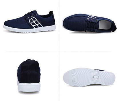 Stevvex navy blue breathable canvas sneakers with white sole for casual walking on Tampa Home & Garden Store