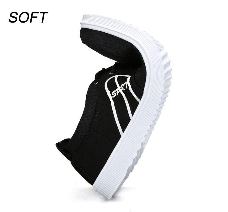 Stevvex men's black canvas sneakers with white sole, breathable casual walking shoe on Tampa Home & Garden Store