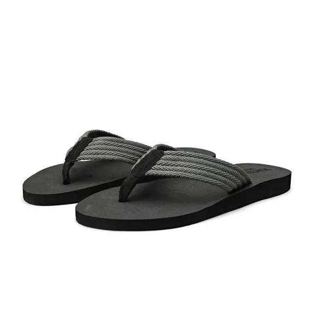 Modern Casual Black Cotton Flip Flop Sandals