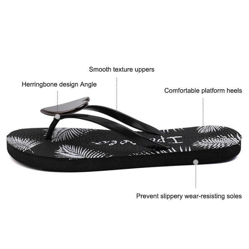 Stevvex black palm-leaf print thong flip flops with arch support and non-slip soles on Tampa Home & Garden Store