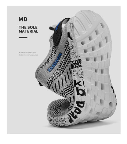 Stevvex grey air-mesh sneakers pair with white foam sole, breathable casual workout shoes on Tampa Home & Garden Store