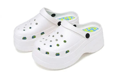 Summer Women Clogs Quick Dry Rainbow Tie Wedges