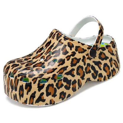 Summer Women Clogs Quick Dry Rainbow Tie Wedges