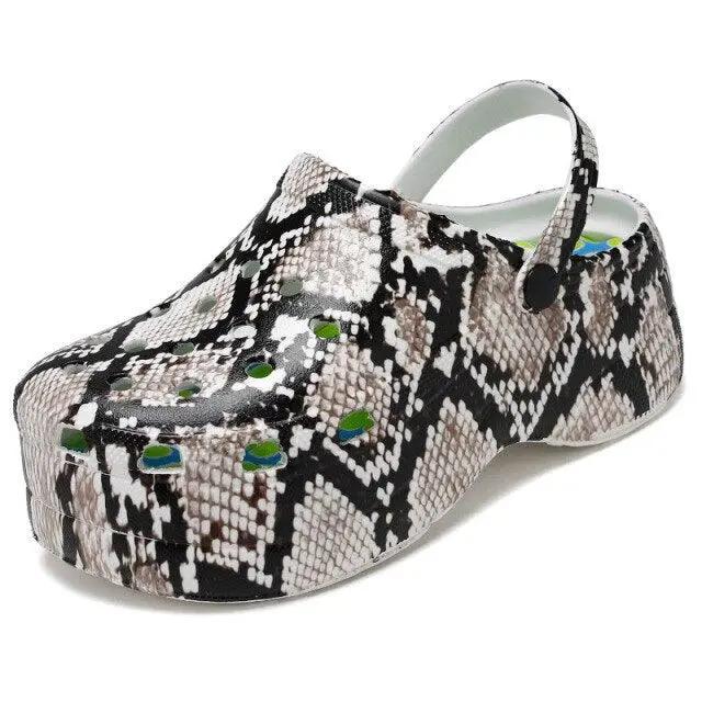 Summer Women Clogs Quick Dry Rainbow Tie Wedges