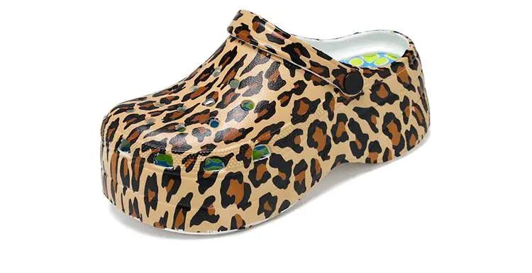 Summer Women Clogs Quick Dry Rainbow Tie Wedges