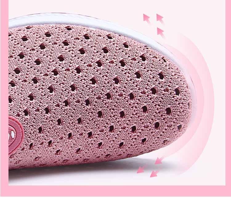 Stevvex pink breathable mesh espadrille sneakers, slip-on lightweight walking shoes for women on Tampa Home & Garden Store