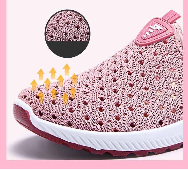 Stevvex pink breathable mesh espadrille sneakers, slip-on, non-slip walking shoes for women on Tampa Home & Garden Store