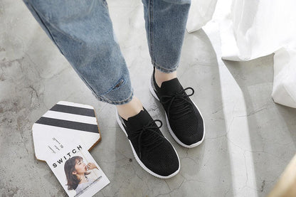 Stevvex women's mesh breathable sneakers black with white sole lace-up casual trainers on Tampa Home & Garden Store