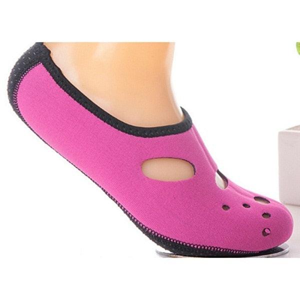 Stevvex pink water shoes slip-on aqua beach footwear with black trim and breathable cutouts on Tampa Home & Garden Store