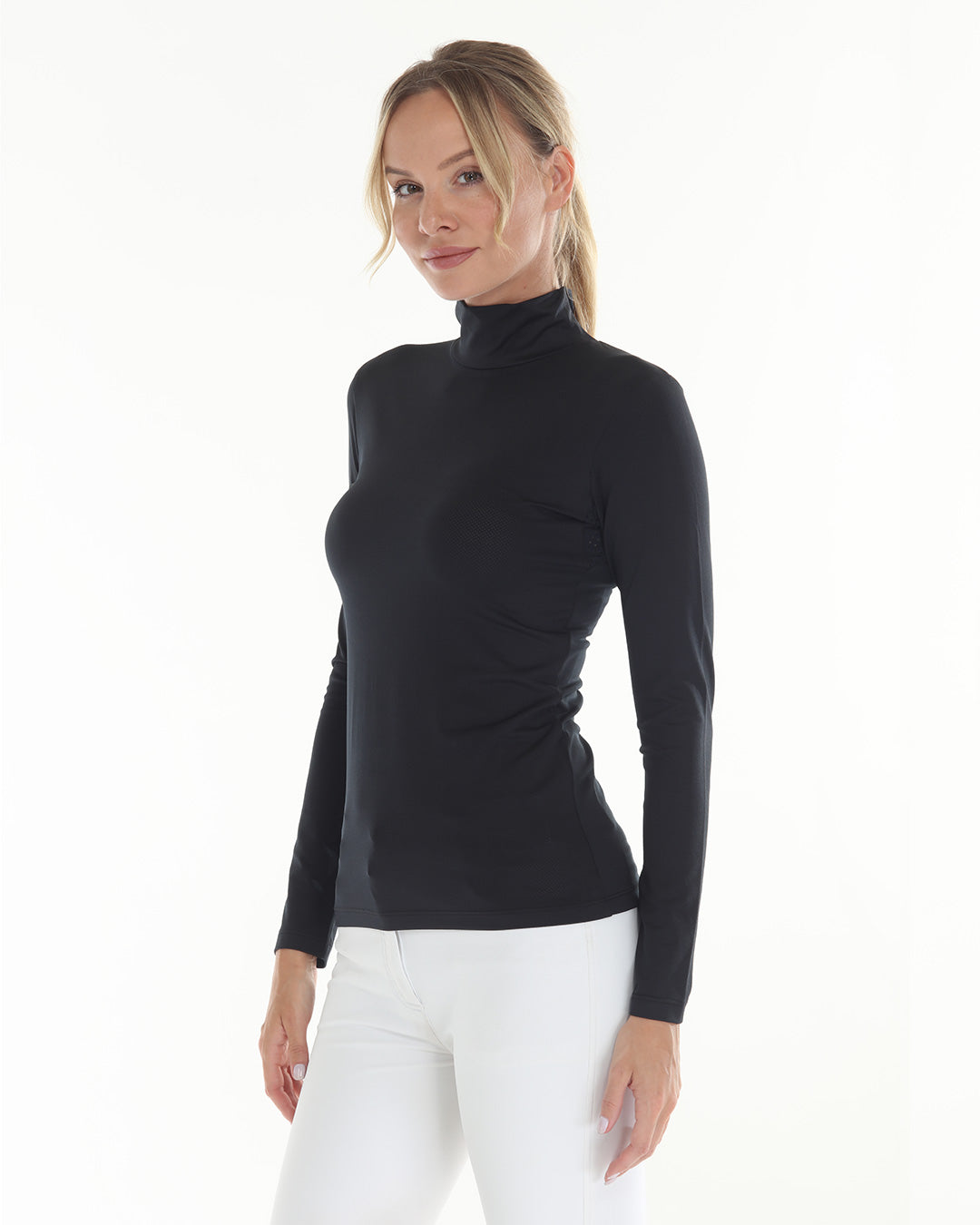 SUMMER Mini Mesh Schooling Top black long sleeve riding top BellEq™ Equestrian Apparel on Tampa Home & Garden Store