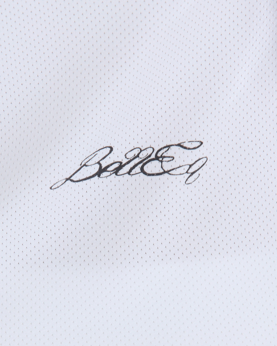 SUMMER Mini Mesh Schooling Top white mesh fabric with BellEq logo on Tampa Home & Garden Store