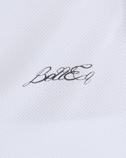 SUMMER Mini Mesh Schooling Top white mesh fabric with BellEq logo on Tampa Home & Garden Store