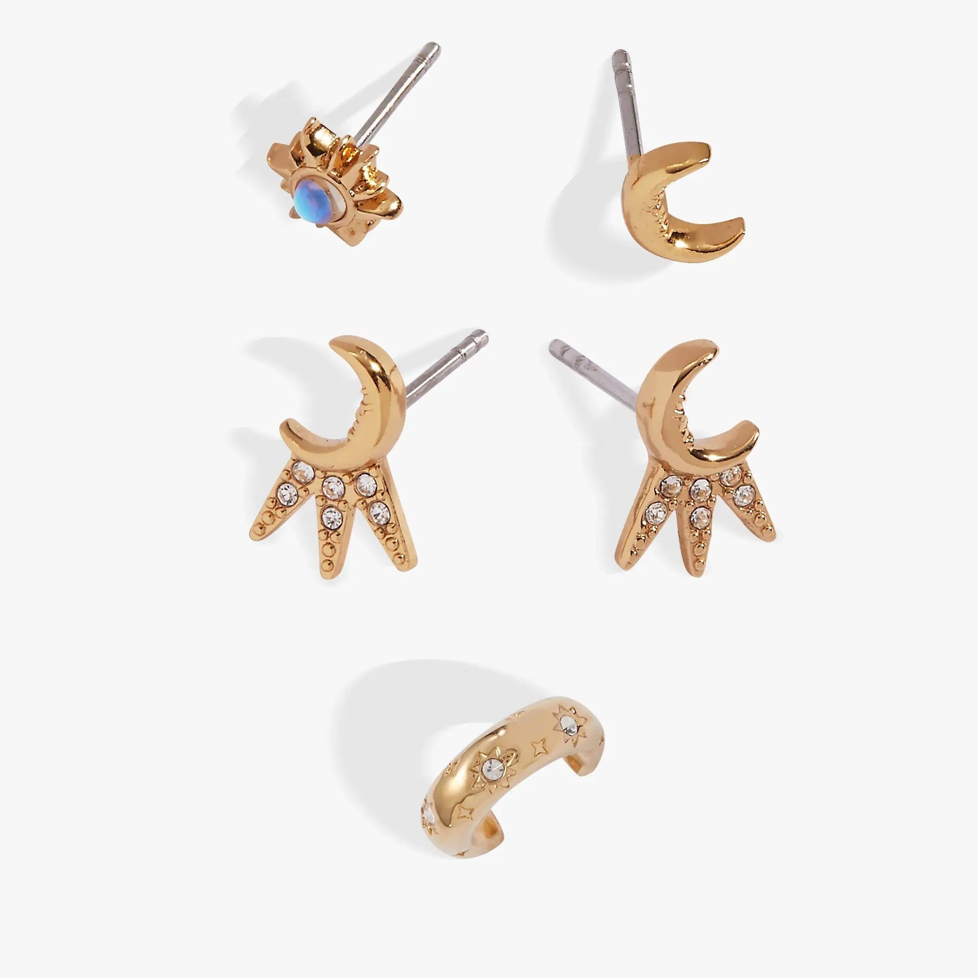 Sun & Moon Studs & Earring Cuff Set by ALEX AND ANI in rose gold with sun and moon accents on Tampa Home & Garden Store