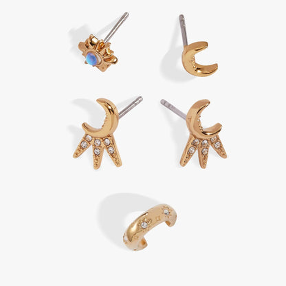 Sun & Moon Studs & Earring Cuff Set by ALEX AND ANI in rose gold with sun and moon accents on Tampa Home & Garden Store