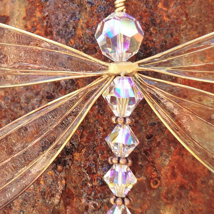 Sun catcher wind chime with faceted iridescent crystal beads and gold-tone spokes by Stevvex on Tampa Home & Garden Store