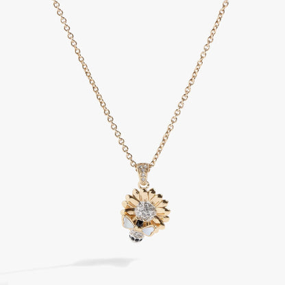Sunflower & Bee Pendant Necklace by ALEX AND ANI, gold-tone flower pendant with crystal accents on Tampa Home & Garden Store