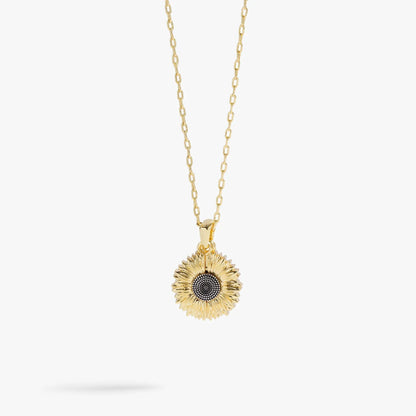 Sunflower Choose Happiness Mantra Necklace