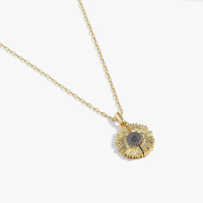 Sunflower Choose Happiness Mantra Necklace