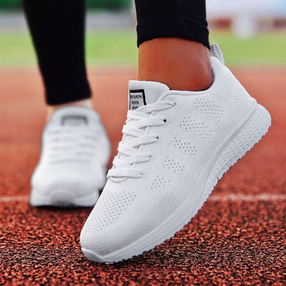 Super Light Sneakers for Women by Stevvex white knit-mesh upper breathable non-slip 1 pair on Tampa Home & Garden Store