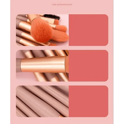 Stevvex 8pc mini travel makeup brush set with rose-gold handles on Tampa Home & Garden Store
