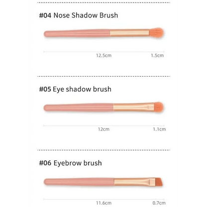 Stevvex 3-piece mini travel makeup brush set with pink rose handles and orange bristles on Tampa Home & Garden Store