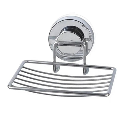 Stainless steel wall-mounted soap dish with vacuum suction cup and drain rack by Stevvex on Tampa Home & Garden Store