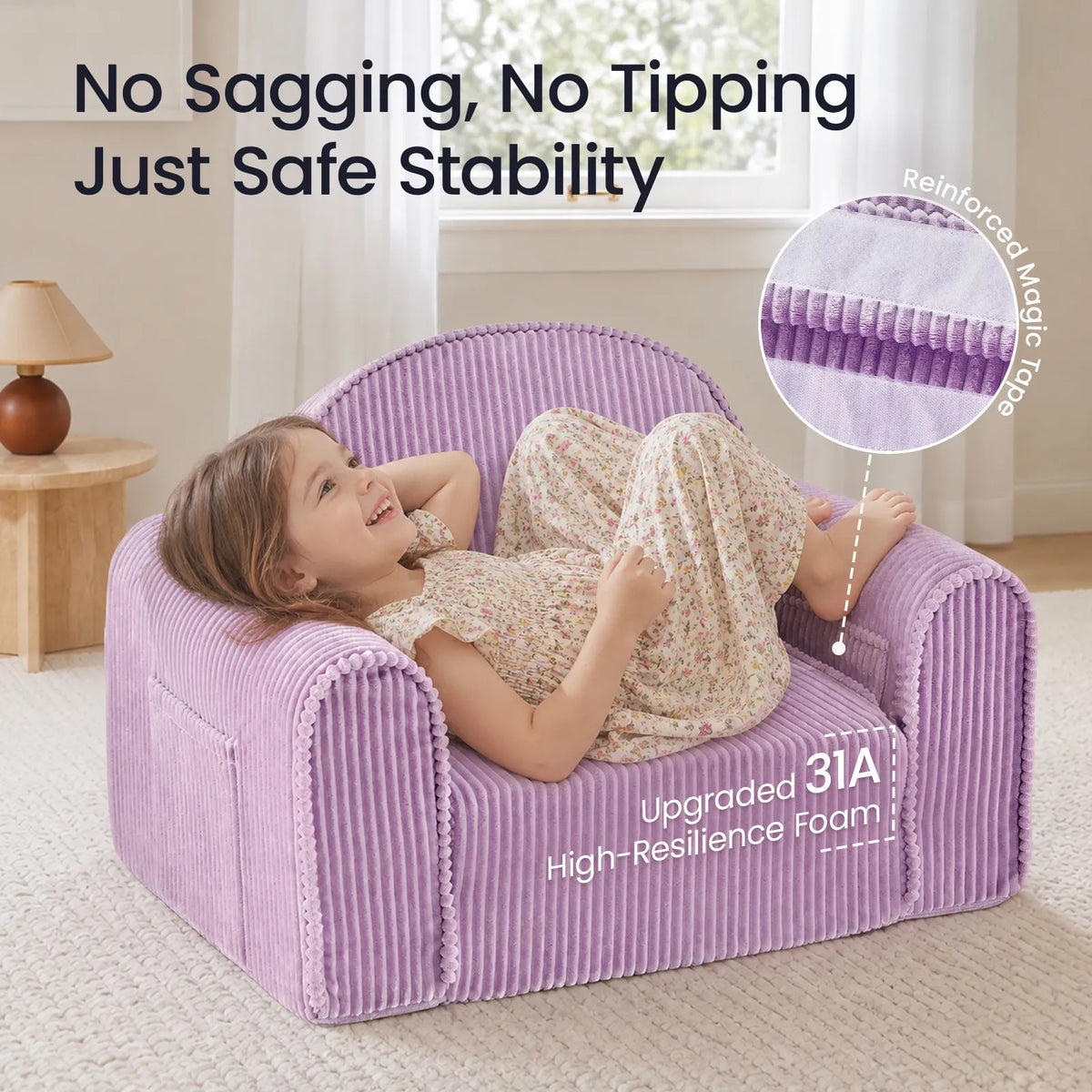 Tiny Land GentleSnug Corduroy Kid Chair lavender, kid play sofa by Tiny Land INC on Tampa Home & Garden Store