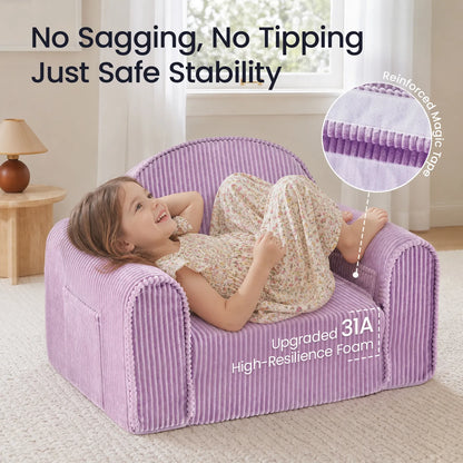 Tiny Land GentleSnug Corduroy Kid Chair lavender, kid play sofa by Tiny Land INC on Tampa Home & Garden Store