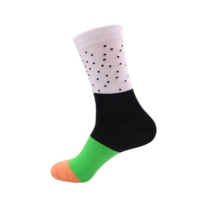 Sushi Socks crew sock with white sesame-dot cuff, black foot, orange toe on Tampa Home & Garden Store