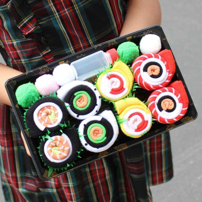 Shaketea Sushi Socks 4-Pair Box Set, colorful sushi roll crew socks in premium soft blend on Tampa Home & Garden Store