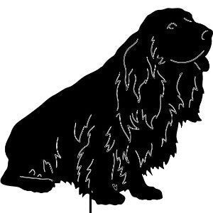 Sussex Spaniel garden stake silhouette in black metal by Rustica Ornamentals, lawn ornament on Tampa Home & Garden Store