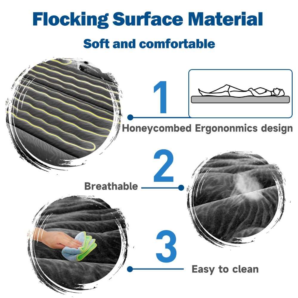 Umbrauto SUV Air Mattress 1.0 in black with soft flocked surface and honeycombed ergonomic design on Tampa Home & Garden Store