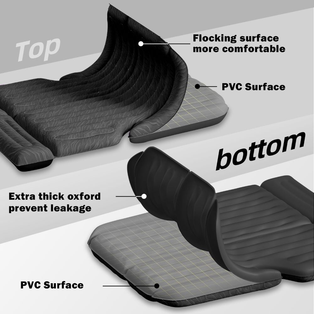 Umbrauto SUV air mattress for car camping, black flocked top with PVC bottom, thick Oxford edge on Tampa Home & Garden Store