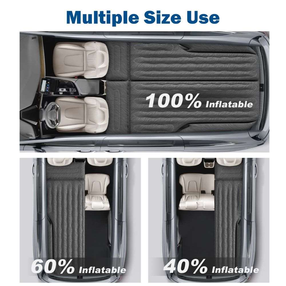 Umbrauto SUV Air Mattress 1.0 in black 100% inflatable camping mattress with beige seats on Tampa Home & Garden Store